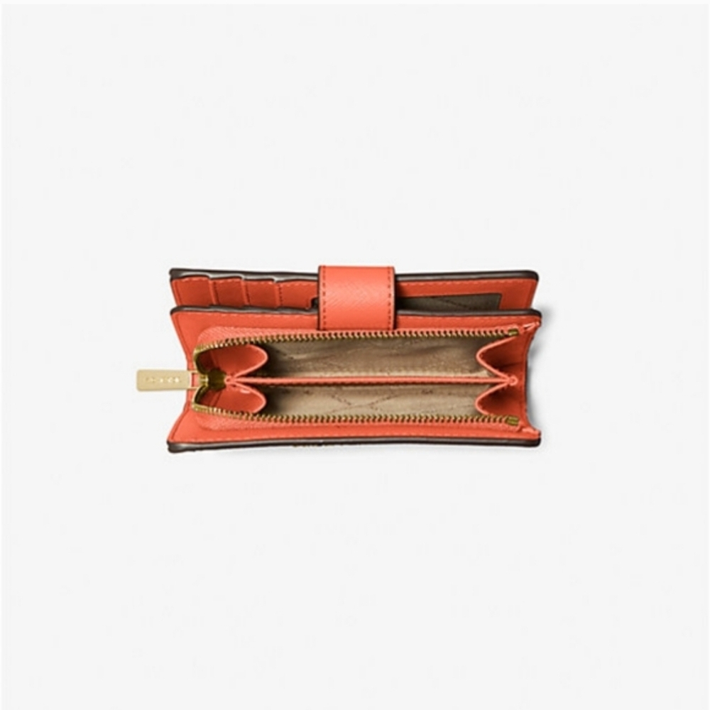 Micheal Kors Medium Crossgrain Leather Wallet in Red Clay NWT - Picture 4 of 4